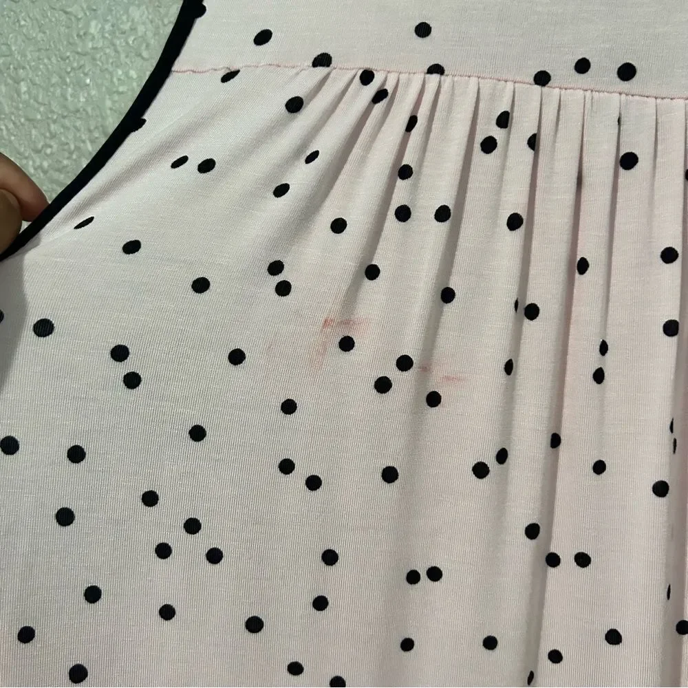 NWT Kate Spade New York Dot-Print Jersey Knit Chemise Pink/ Black Size 1X